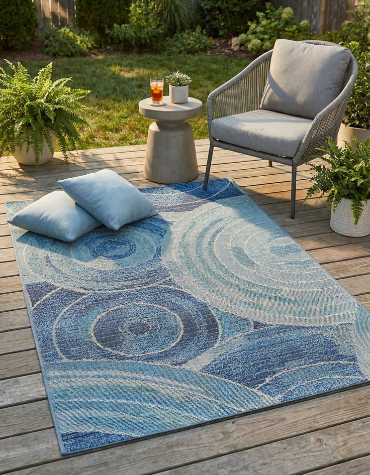 Detail image of 2' 2 x 3'  Washable Modern Indoor / Outdoor Rug