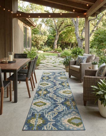 2' 7 x 10' Easy-Clean Modern Indoor / Outdoor Runner Rug