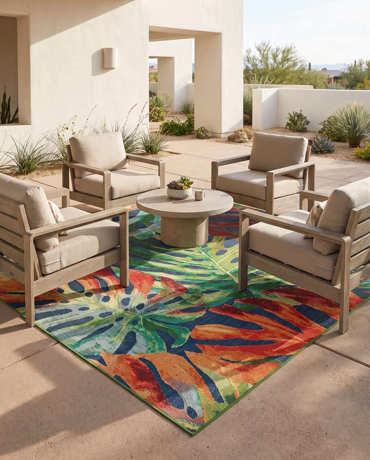 10' x 10' Easy-Clean Baja Indoor / Outdoor Square Rug