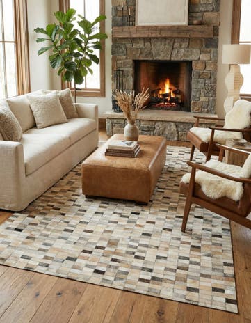 5' 1 x 8' 1 Cowhide - Patchwork Rug