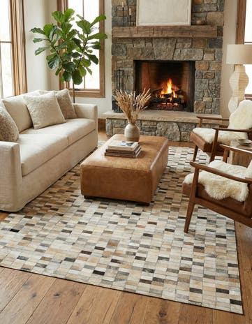 5' 1 x 8' 1 Cowhide - Patchwork Rug