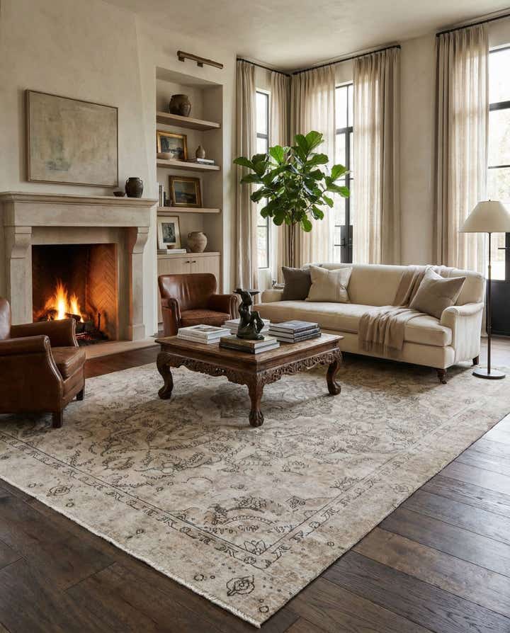 8' 10 x 12' Hand Knotted Ultra Vintage Persian Wool Rug