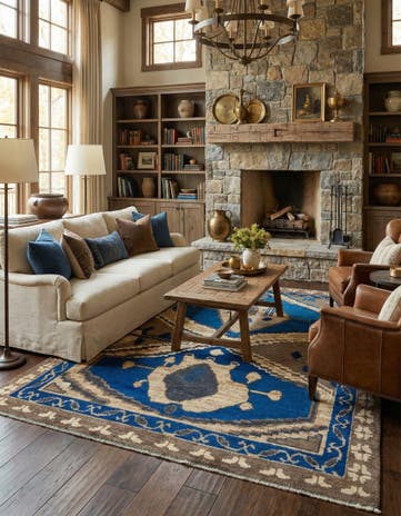 8' x 10' Hand Knotted Oushak Wool Rug