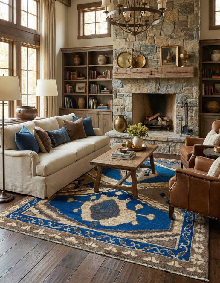 Detail image of 8' x 10'  Hand Knotted Oushak Wool Rug