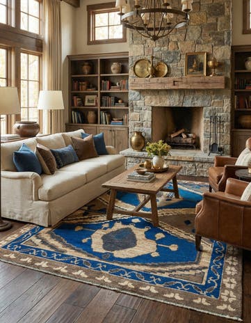 8' x 10' Hand Knotted Oushak Wool Rug