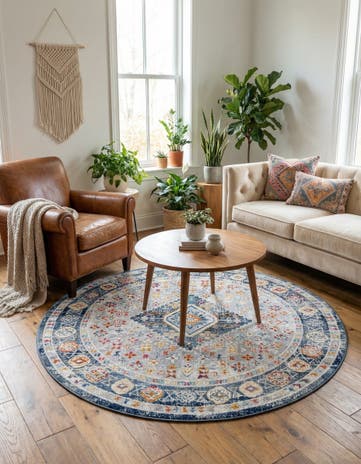Light Gray Budapest Round Rug