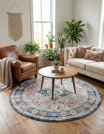 Light Gray Budapest Round Rug