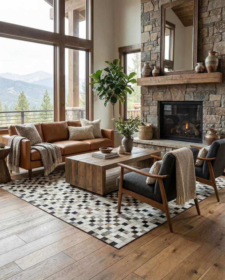 5' 2 x 8' 2 Cowhide - Patchwork Rug