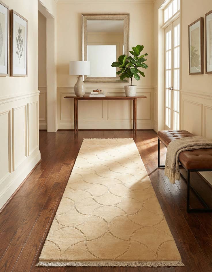 Detail image of 3' 6 x 13' 7  Hand Knotted Darya Wool Runner Rug