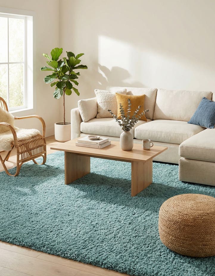 7' 10 x 7' 10 Solid Shag Square Rug
