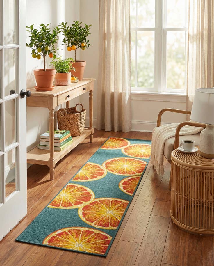 Detail image of 2' x 8' Easy-Clean Modern Indoor / Outdoor Runner Rug