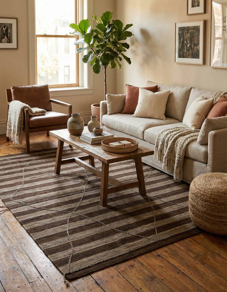 Detail image of 6' 5 x 9' 10  Hand Knotted Moroccan Wool Rug