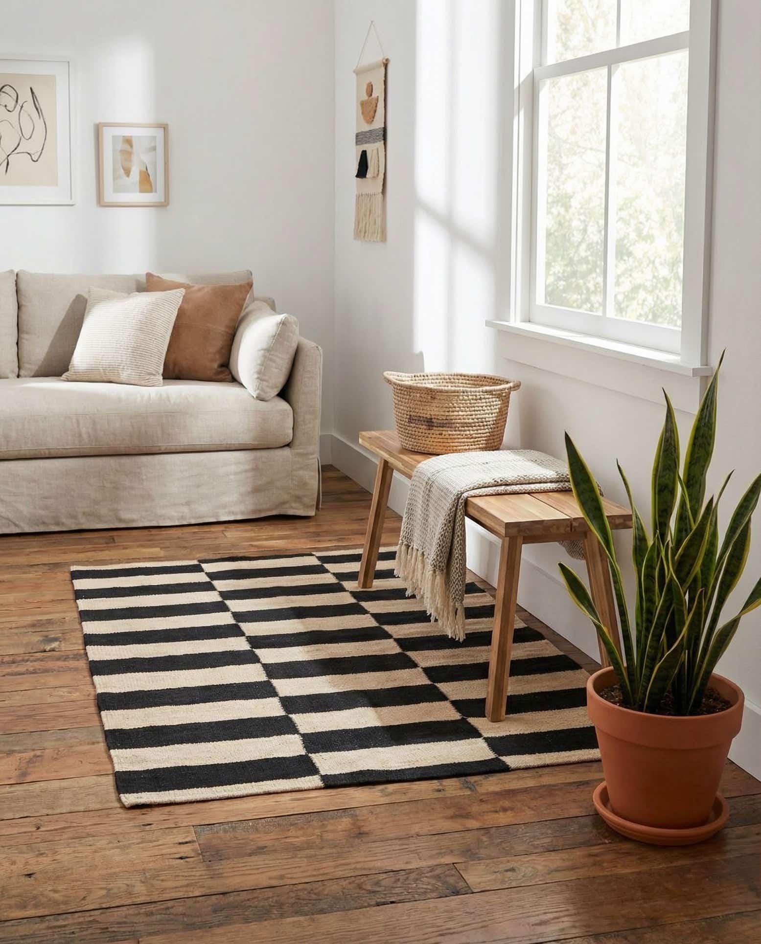 2' 8 x 3' 10 Hand Woven Kilim Modern Wool Rug