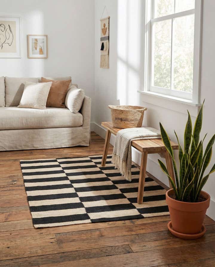 2' 8 x 3' 10 Hand Woven Kilim Modern Wool Rug