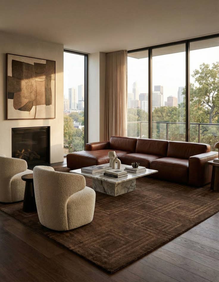 Detail image of 8' 2 x 9' 10  Hand Knotted Modern Manshu Wool Rug