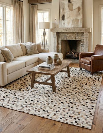 8' x 9' 9 Cowhide Stocks Rug