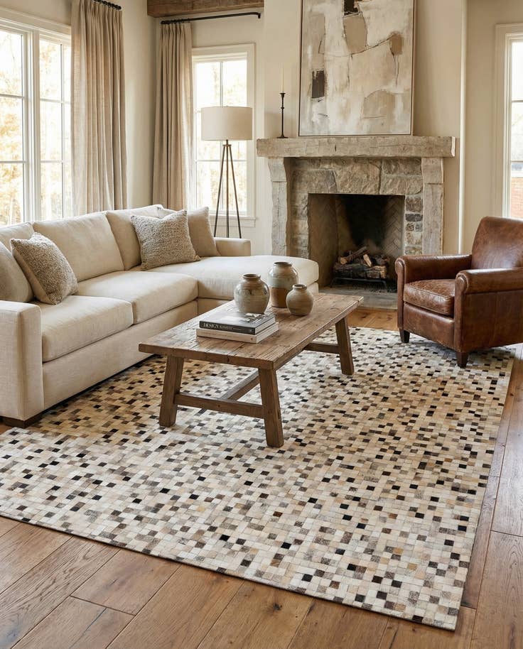 Detail image of 8' x 9' 9 Cowhide Stocks Rug