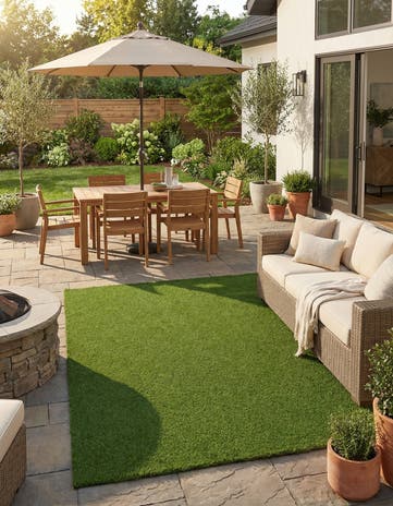 10' x 13' Easy-Clean Grass Indoor / Outdoor Rug
