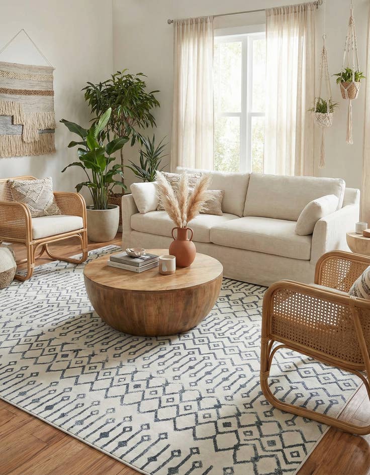 Detail image of 10' x 13' Bohemian Trellis Rug