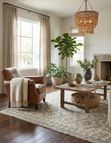 4' 10 x 6' 7 Hand Woven Kilim Maymana Wool Rug
