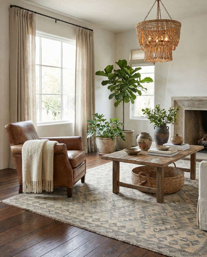 4' 10 x 6' 7 Hand Woven Kilim Maymana Wool Rug