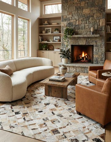 5' x 8' Cowhide Leather Rug