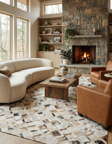 5' x 8' Cowhide Leather Rug