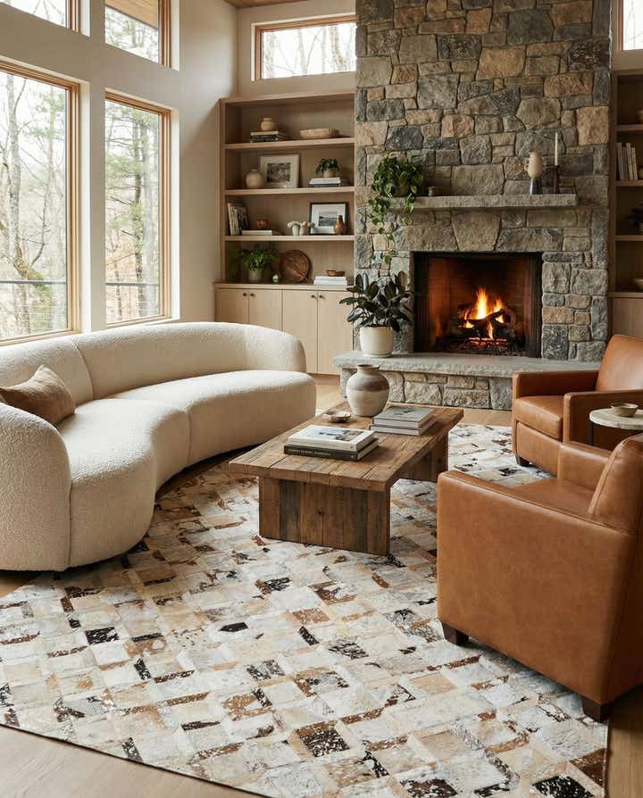 5' x 8' Cowhide Leather Rug