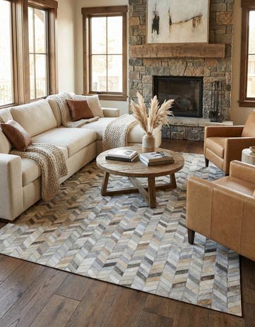 5' x 8' Cowhide Leather Rug