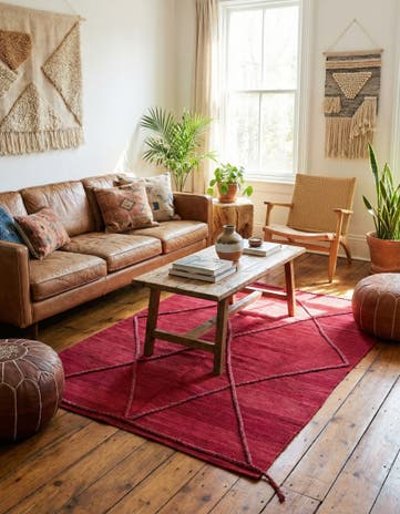 4' 7 x 6' 5 Hand Knotted Moroccan Wool Rug