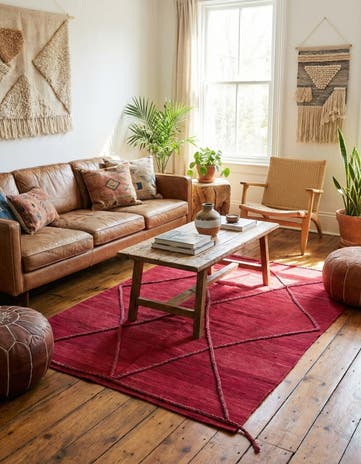4' 7 x 6' 5 Hand Knotted Moroccan Wool Rug