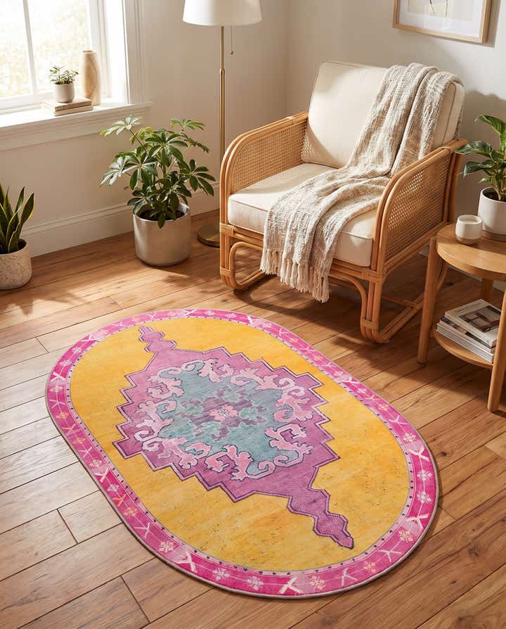 2' x 3' Washable Timeless Oval Rug