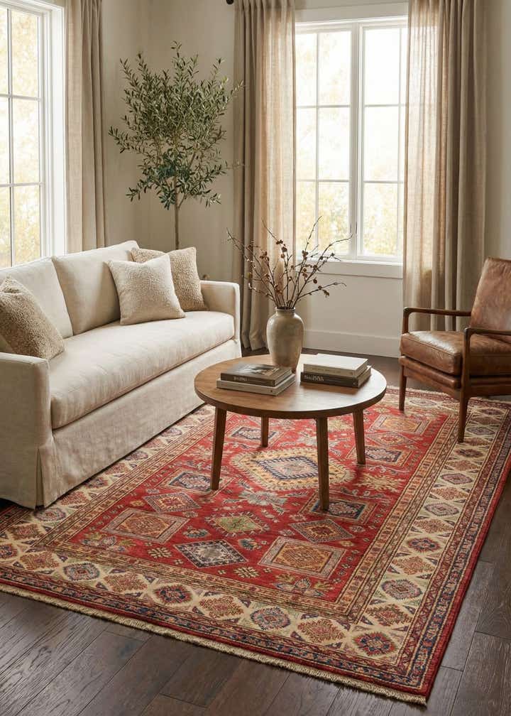 4' 11 x 6' 7 Hand Knotted Kazak Oriental Rug