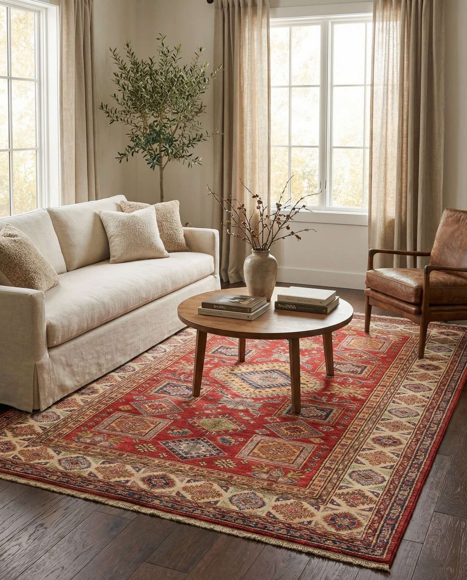 4' 11 x 6' 7 Hand Knotted Kazak Oriental Rug