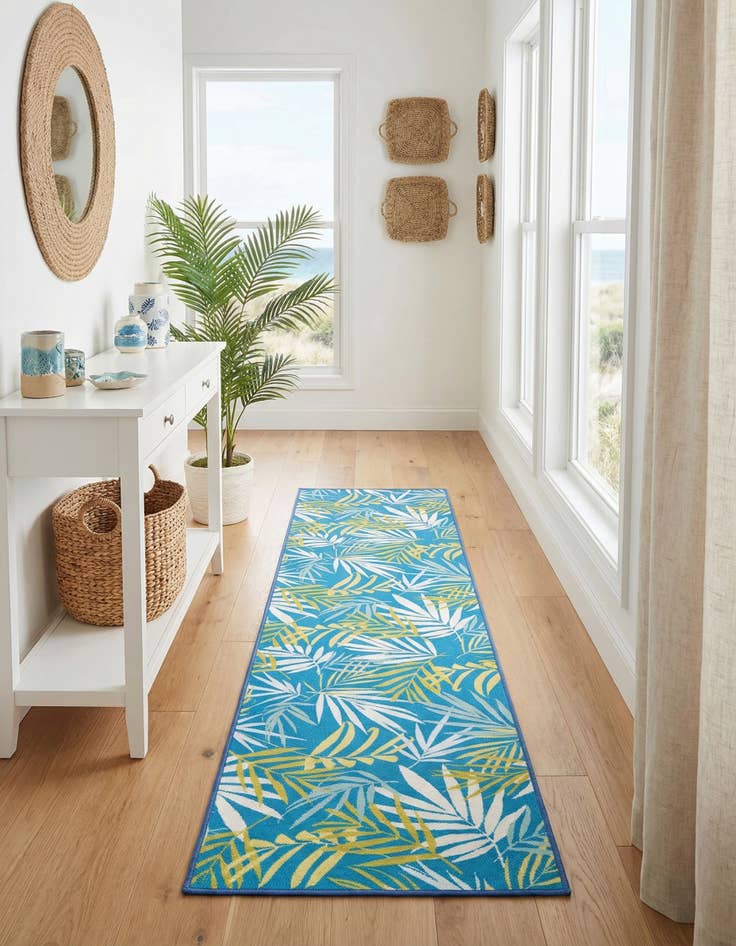 Detail image of 2' x 8' Easy-Clean Jill Zarin Caribbean Indoor / Outdoor Runner Rug