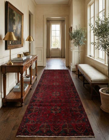 2' 10 x 9' 6 Hand Knotted Khal Mohammadi Wool Runner Rug