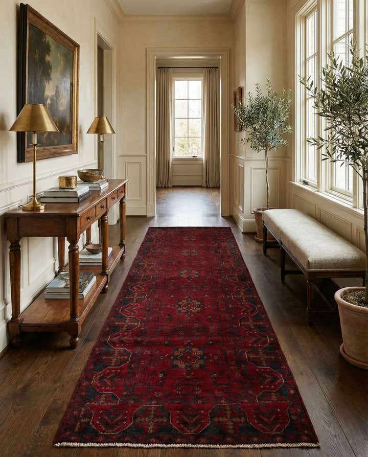 2' 10 x 9' 6 Hand Knotted Khal Mohammadi Wool Runner Rug