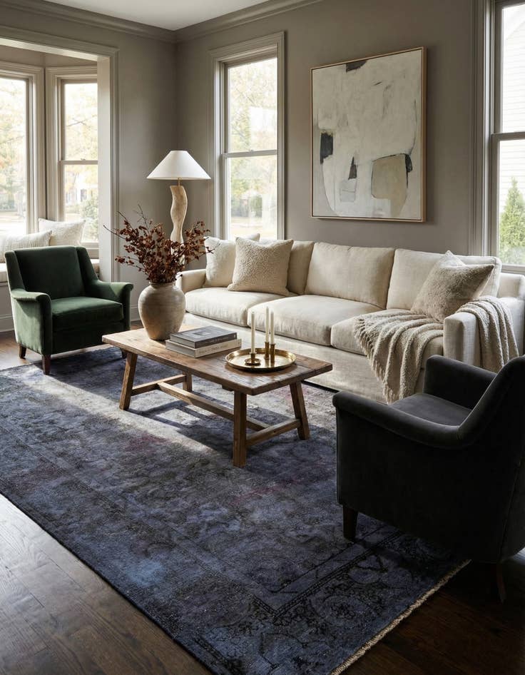 Detail image of 9' 5 x 12'  Hand Knotted Ultra Vintage Persian Wool Rug