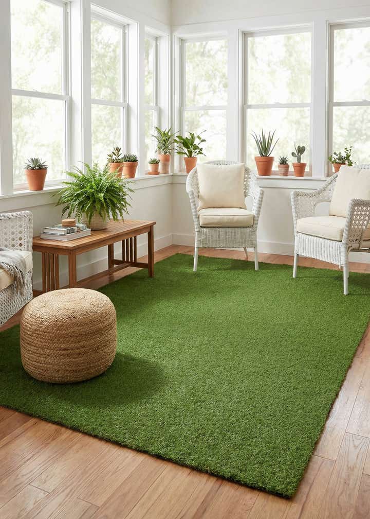 9' x 12' Easy-Clean Grass Indoor / Outdoor Rug