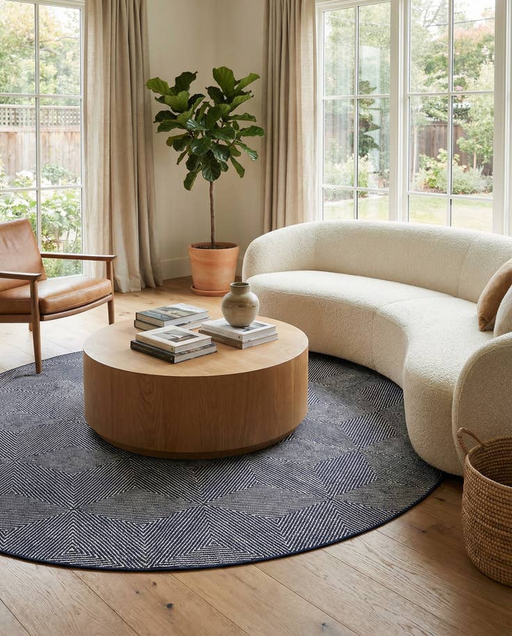 Detail image of 10' x 10' Easy-Clean Sabrina Soto Indoor / Outdoor Round Rug
