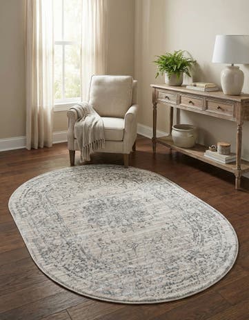 Gray Derbyshire Oval Rug