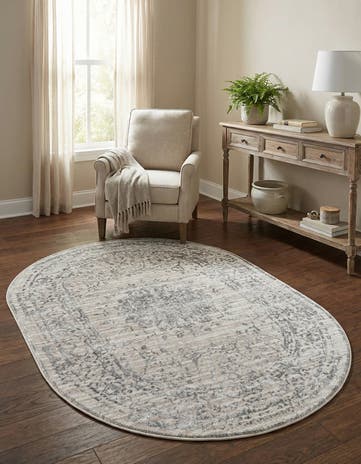 Gray Derbyshire Oval Rug