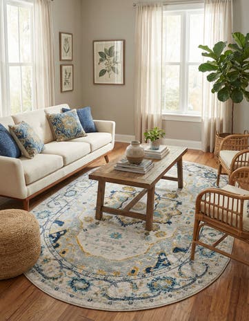 5' 3 x 8' Madeline Vintage Oval Rug