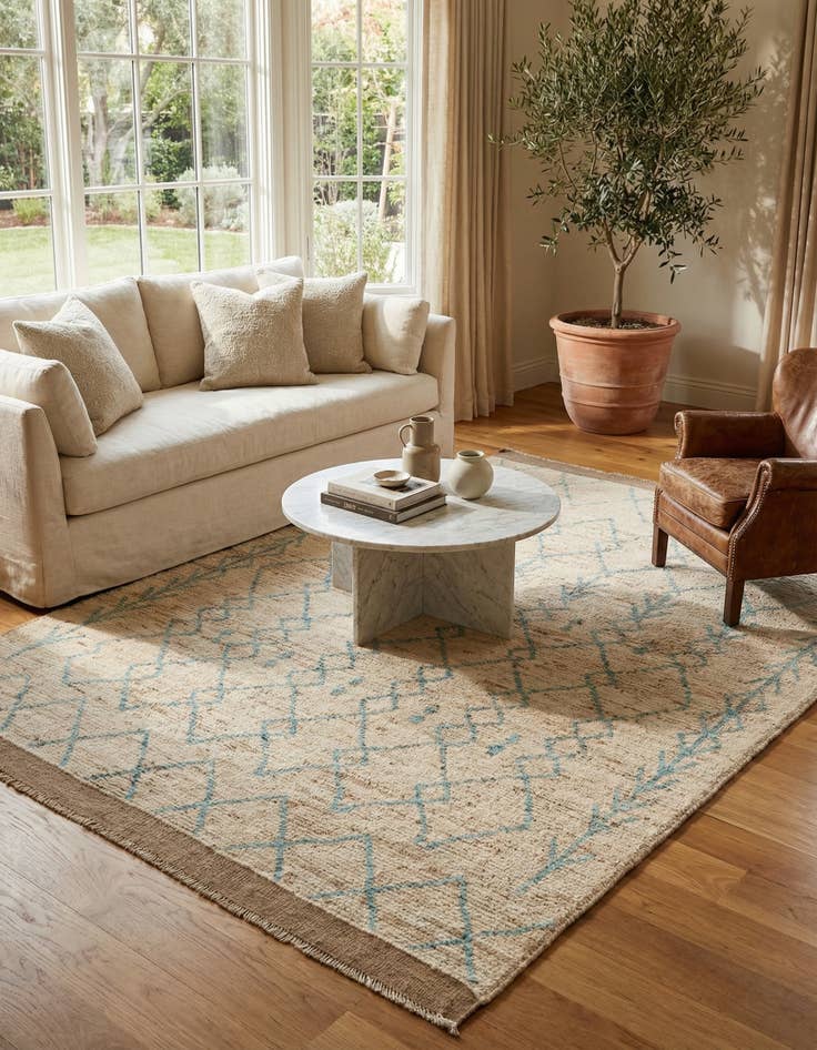 Detail image of  5' 11 x 8' 10  Hand Knotted Moroccan Wool Rug