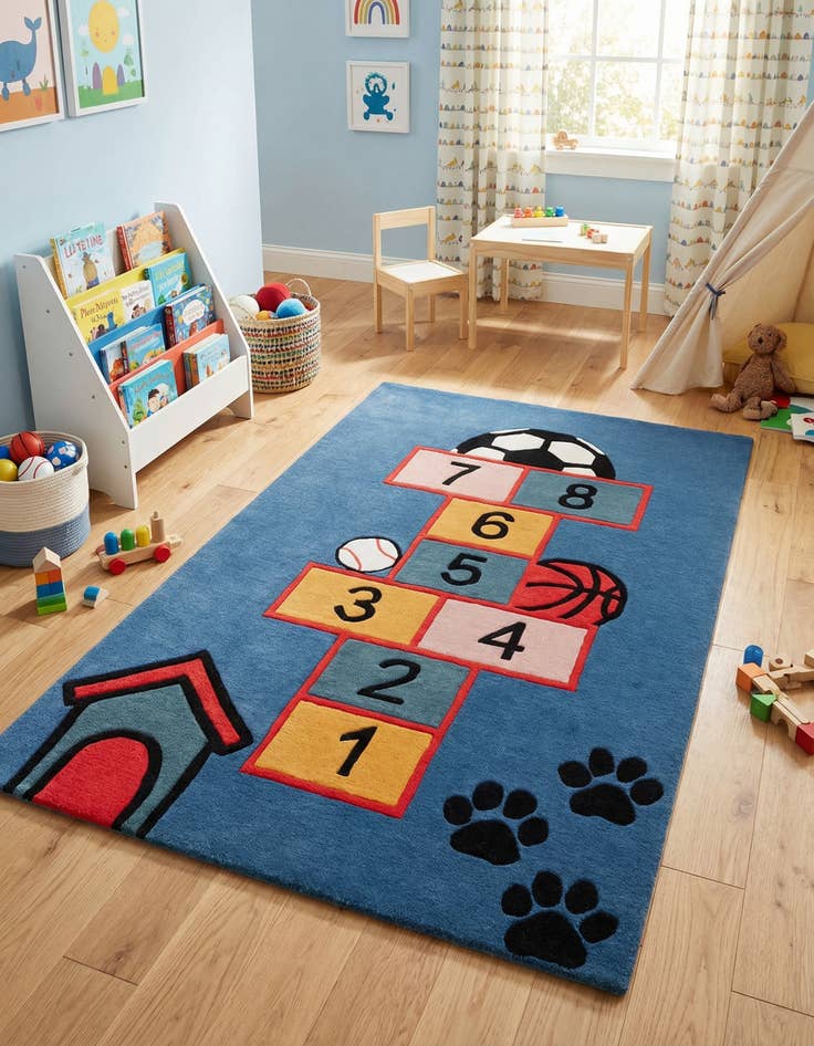 Detail image of 5' 1 x 8' Playtime Kids Wool Freeform Rug