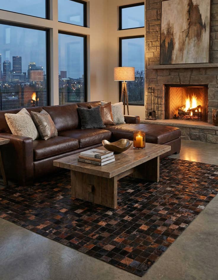 Detail image of  8' 1 x 10' Cowhide Stocks Rug