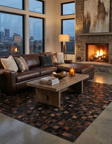 8' 1 x 10' Cowhide Stocks Rug
