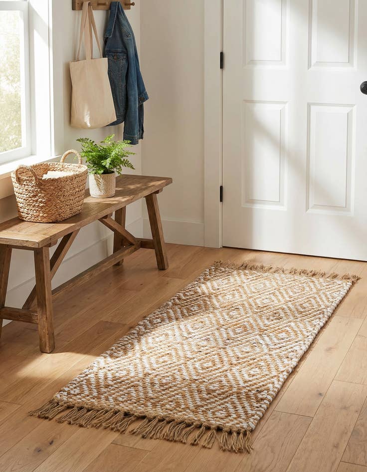 Detail image of 1' 8 x 3' 3  Hand Woven Braided Jute Rug