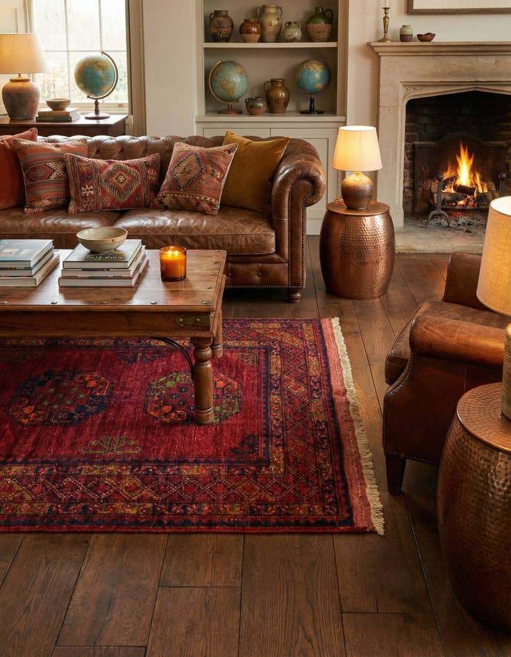 Detail image of 4' 1 x 6' Ersari Afghan Wool Rug