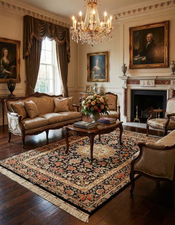 4' 6 x 6' 6 Ghom Silk Rug